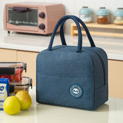 Portable Lunch Bag Lunch Box Thermal Insulated Canvas Tote Pouch Kids School Bento Portable Dinner Container Picnic Food Storage