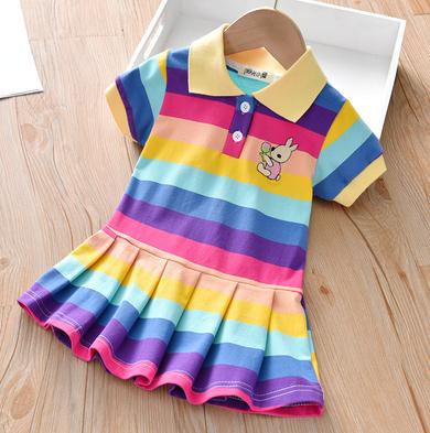 Unicon Children Dress Spring Summer Turn-Down Collar Kids Clothes Fashion toddler Baby Girls Clothing Summer Dress Girl