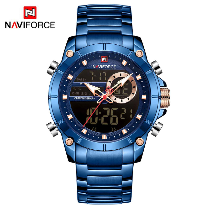 NAVIFORCE Luxury Original Sports Wrist Watch For Men Quartz Steel Waterproof Digital Fashion Watches Male Relogio Masculino 9163