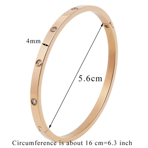 Beautiful Lovers Bracelets Woman Bracelets Stainless Steel Bangles and Bangles Cubic Zirconia Golden Woman Jewelry Gifts