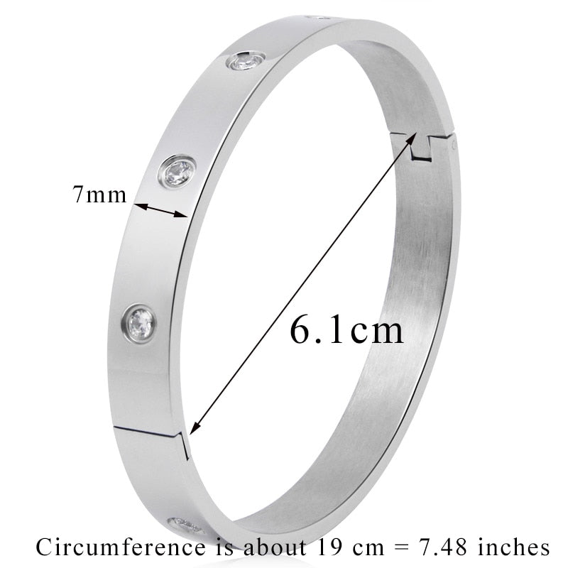 Beautiful Lovers Bracelets Woman Bracelets Stainless Steel Bangles and Bangles Cubic Zirconia Golden Woman Jewelry Gifts