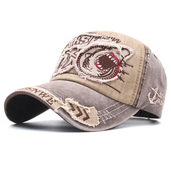 Shark baseball Embroideredhat New Man Bone Solid Animal Cartoon Cotton Baseballs Female Stretch