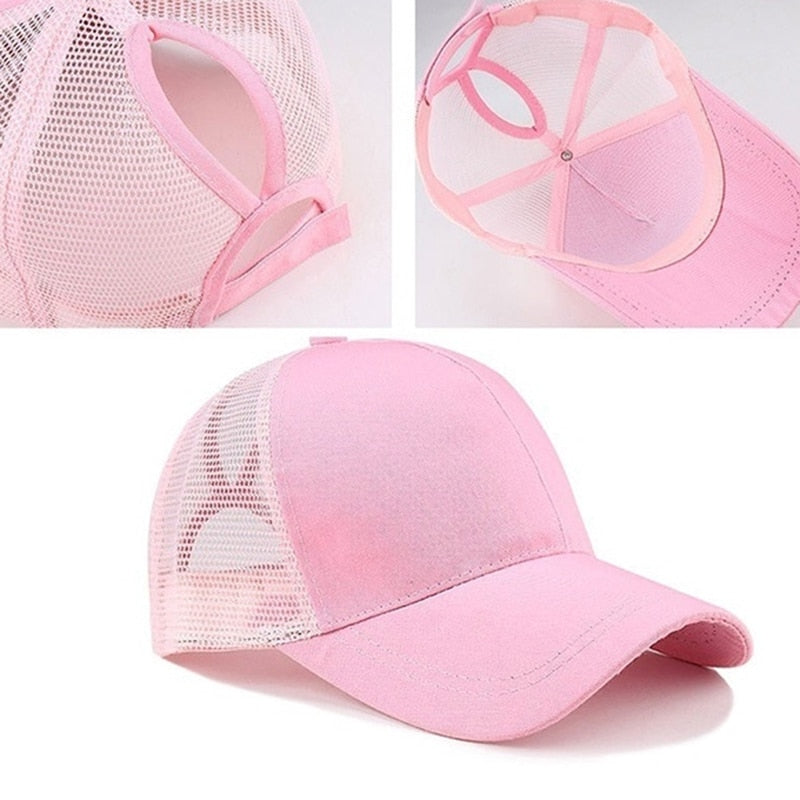 Female Adjustable Hip Hop Hats 2023 Ponytail Baseball Cap Women Snapback Hat Mesh Caps Summer Breathable Mesh Sun Hat For Ladies