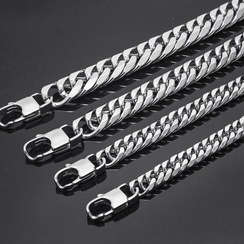 HNSP 8MM -14MM Wide Thick Stainless Steel Bracelet Homme Hand Chain For Men Male