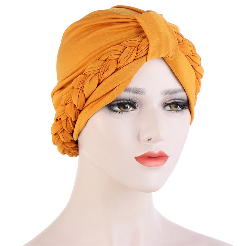 India Muslim Women Hijab Hat Cancer Chemo Cap Braid Beads Turban Headscarf Islamic Head Wrap Lady Beanie Bonnet Hair Loss Cover