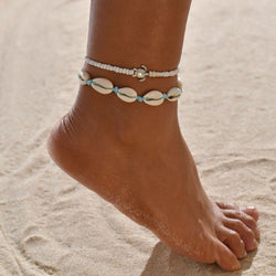 Female Bohemian Shell Heart Summer Anklets For Women Tortoise Ankle Bracelets Girls Barefoot on Leg Chain Jewelry Gift