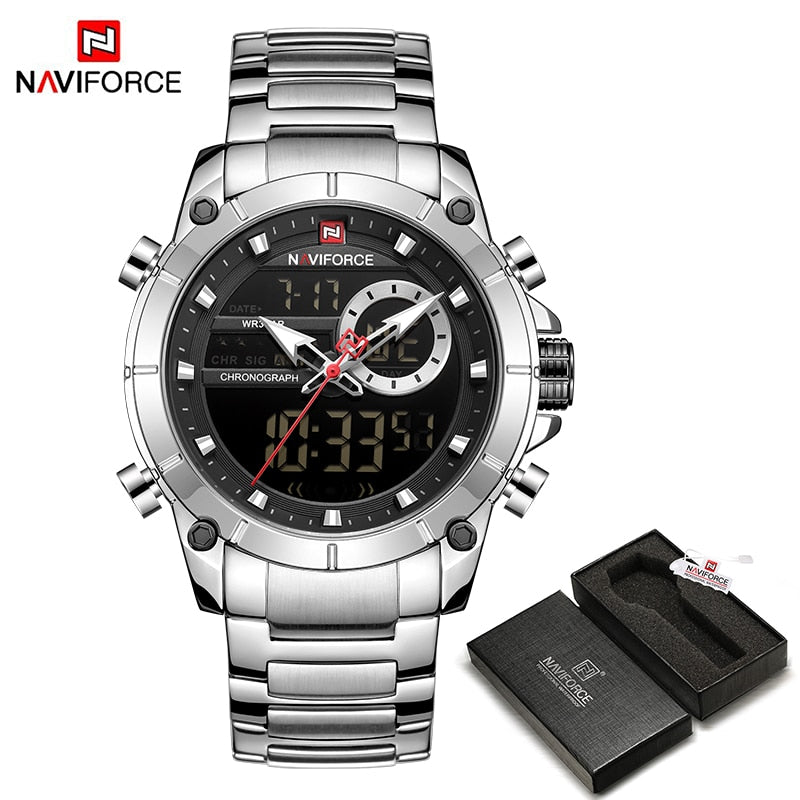 NAVIFORCE Luxury Original Sports Wrist Watch For Men Quartz Steel Waterproof Digital Fashion Watches Male Relogio Masculino 9163