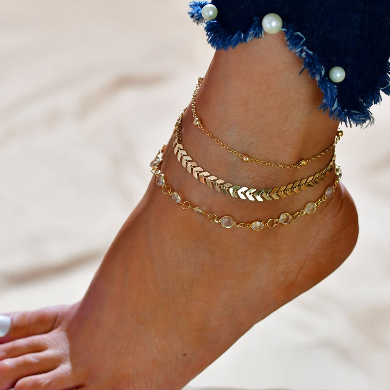 Female Bohemian Shell Heart Summer Anklets For Women Tortoise Ankle Bracelets Girls Barefoot on Leg Chain Jewelry Gift