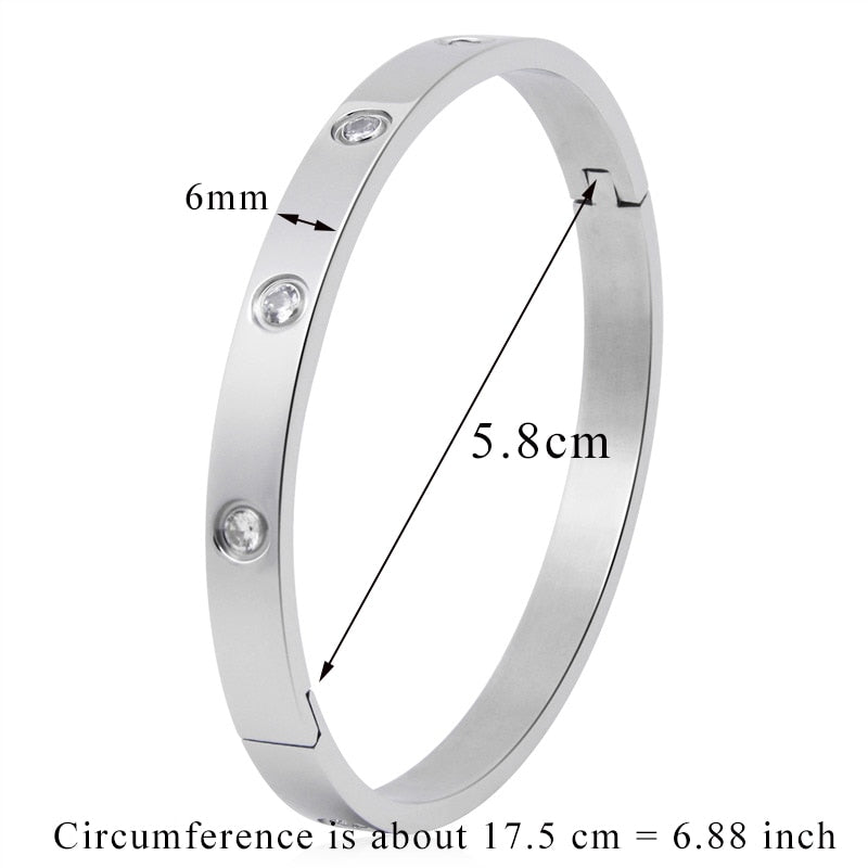 Beautiful Lovers Bracelets Woman Bracelets Stainless Steel Bangles and Bangles Cubic Zirconia Golden Woman Jewelry Gifts