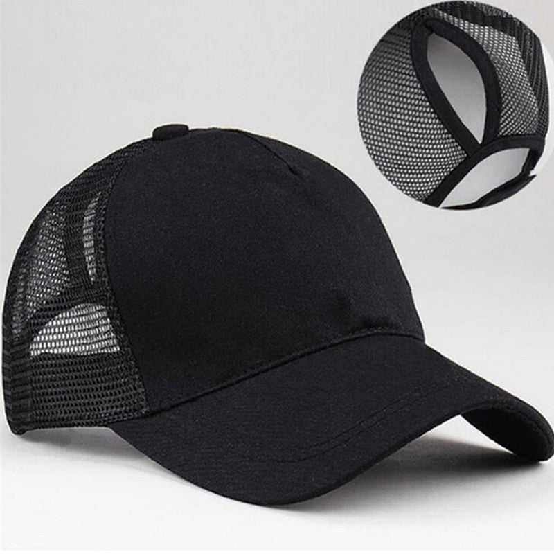 Female Adjustable Hip Hop Hats 2023 Ponytail Baseball Cap Women Snapback Hat Mesh Caps Summer Breathable Mesh Sun Hat For Ladies