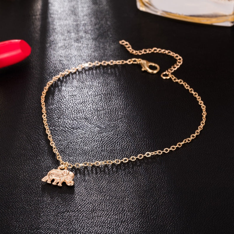 Foot Chain Tibetan Silver Plated Hollow Elephant Animal Shaped Anklet Tornozeleira Bracelet On Leg Pulsera For Women Jewelry