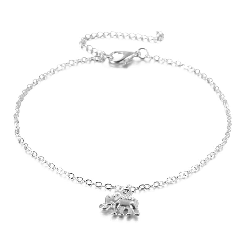 Foot Chain Tibetan Silver Plated Hollow Elephant Animal Shaped Anklet Tornozeleira Bracelet On Leg Pulsera For Women Jewelry