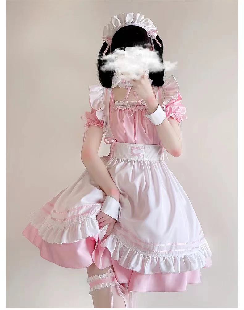 2023 Black Cute Lolita Maid Costumes Girls Women Lovely Maid Cosplay Costume Animation Show Japanese Outfit Dress Clothes