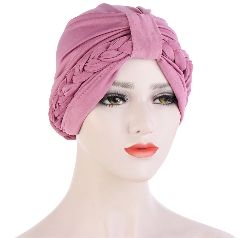 India Muslim Women Hijab Hat Cancer Chemo Cap Braid Beads Turban Headscarf Islamic Head Wrap Lady Beanie Bonnet Hair Loss Cover