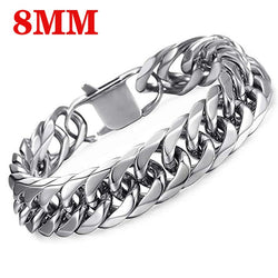 HNSP 8MM -14MM Wide Thick Stainless Steel Bracelet Homme Hand Chain For Men Male