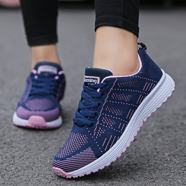 Women&#39;s Sneakers Casual Shoes Flats Air Mesh Breathable Trainers Ladies Shoes Female Sneakers Women Shoes Basket Tenis Feminino