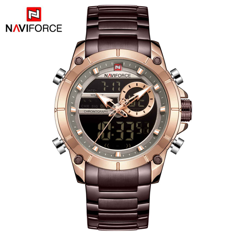 NAVIFORCE Luxury Original Sports Wrist Watch For Men Quartz Steel Waterproof Digital Fashion Watches Male Relogio Masculino 9163