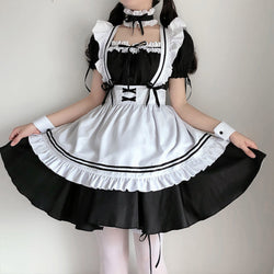 2023 Black Cute Lolita Maid Costumes Girls Women Lovely Maid Cosplay Costume Animation Show Japanese Outfit Dress Clothes