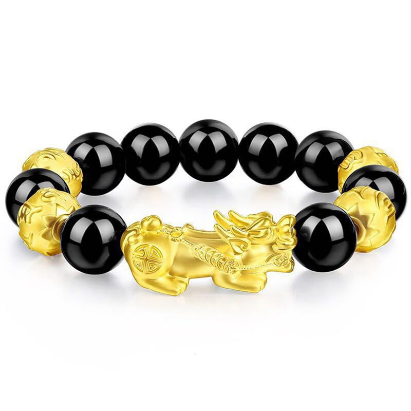 Feng Shui Men&#39;s Lucky Prayer Beads Bracelet for Men Women Wristband Gold Color Pixiu Wealth and Good Luck Changing Bracelets