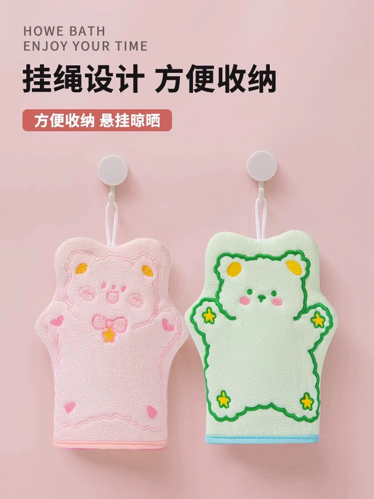 Children's Bath Towel Soft and Does Not Hurt the Skin Baby and Infant Bath Gadget Female Household Mud Rubbing Painless Back Rubbing Gloves