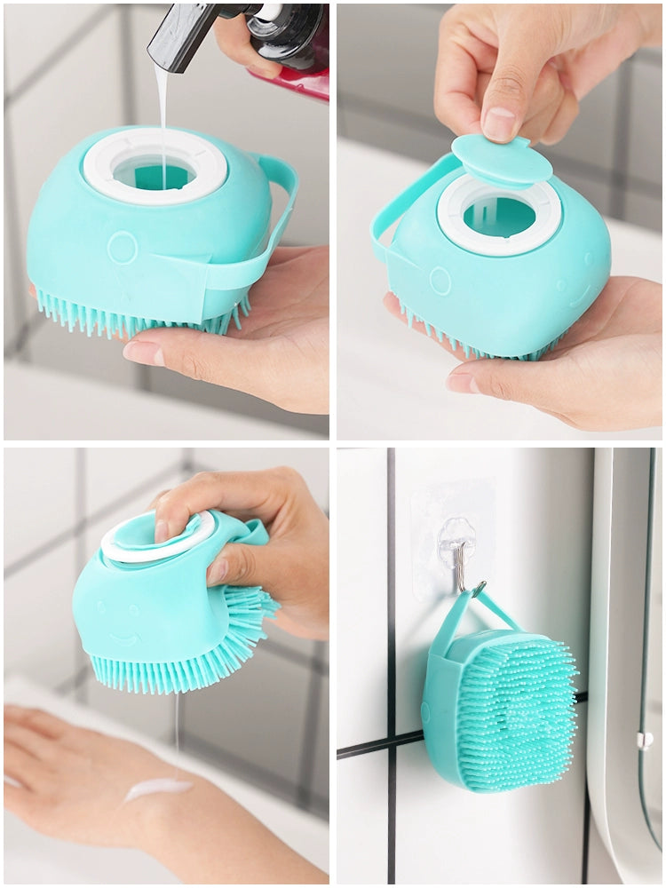 Multifunctional Silicone Children Can Hold Shower Gel Bath Brush