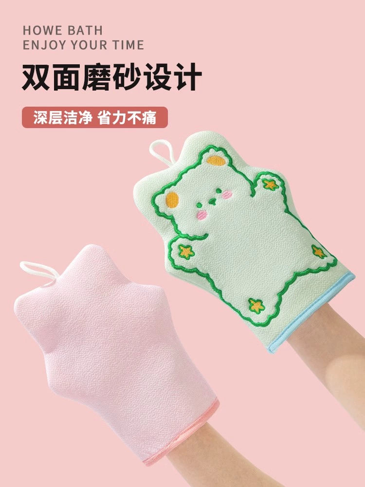 Children's Bath Towel Soft and Does Not Hurt the Skin Baby and Infant Bath Gadget Female Household Mud Rubbing Painless Back Rubbing Gloves