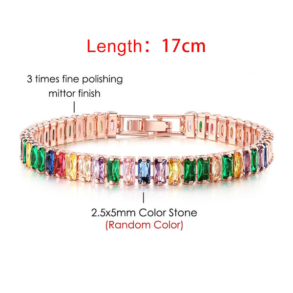 Iced Out Zircon Tennis Bracelet For Women Luxury Crystal Bracelets Men&#39;s Hand Chain Hippie Trendy Accessories Jewelry Gifts H167