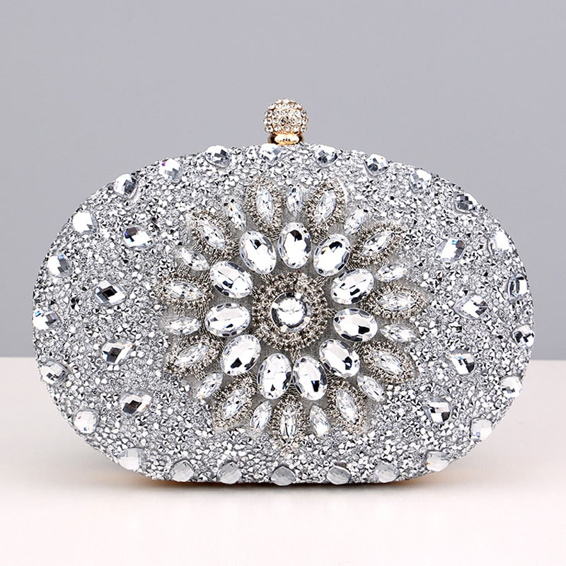 2022 Diamond Women Luxury Clutch Evening Bag Wedding Crystal Ladies Cell Phone Pocket Purse Female Wallet for Party Quality Gift