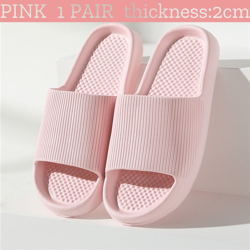 Summer Slippers Platform Shoes for Women EVA Beach Sandals Women Slides Soft-soled Indoor Men Mute Non-slip Household Flip Flops