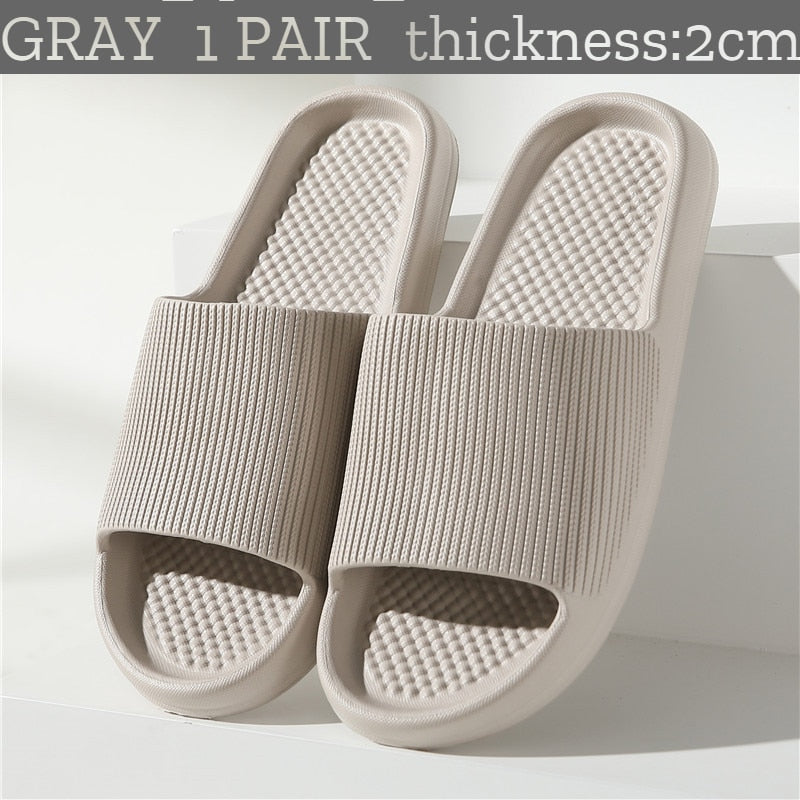 Summer Slippers Platform Shoes for Women EVA Beach Sandals Women Slides Soft-soled Indoor Men Mute Non-slip Household Flip Flops