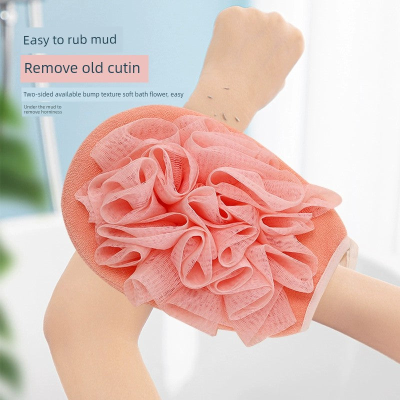 Edo Bath Towel Mesh Sponge Two-in-One Non-Hurt Skin Bath Towel Bath Gloves Bath Back Rub Gloves Household Mud Rubbing