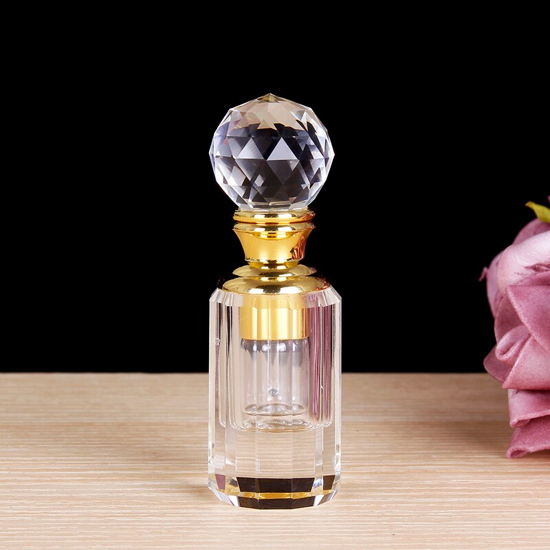 Portable 1ML Crystal Essential Oil Bottle Refillable Clear Glass Perfume Bottle For Lady Wedding Home Decor Christmas Gifts