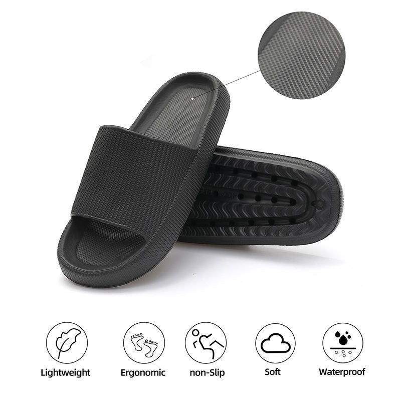 Summer Slippers Platform Shoes for Women EVA Beach Sandals Women Slides Soft-soled Indoor Men Mute Non-slip Household Flip Flops