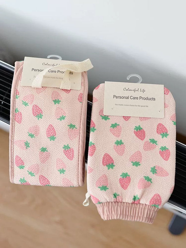 Pink Strawberry Does Not Hurt Skin Fine Sand Clean Bath Towel