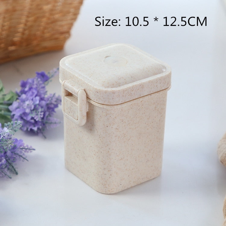 Kitchen 900ml Microwave Lunch Box Wheat Straw Dinnerware Food Storage Container Children Kids School Office Portable Bento Box