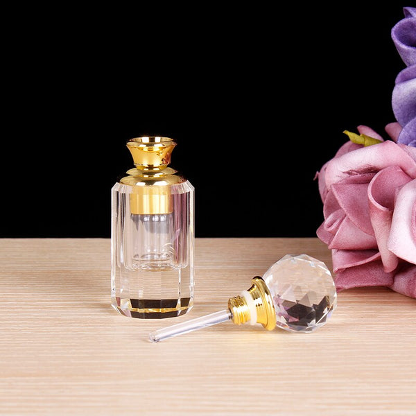 Portable 1ML Crystal Essential Oil Bottle Refillable Clear Glass Perfume Bottle For Lady Wedding Home Decor Christmas Gifts