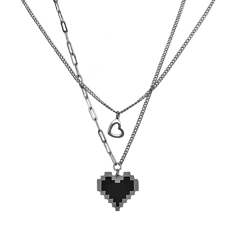 Kpop Smiley Face Necklaces Goth Hip Hop Chain stainless steel Pendant Necklace for Women Men Girl Neck Chain Gothic Streetwear