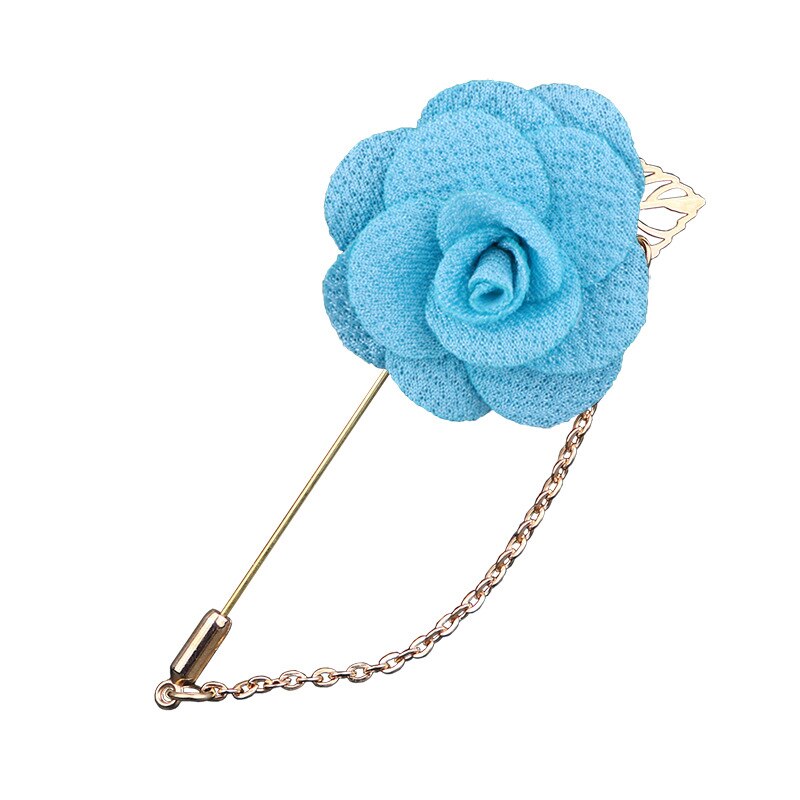 Korean Bridegroom Wedding Brooches Cloth Art Hand-Made Rose Flower Brooch Lapel Pin Badge Tassel Chain Men&#39;s Suit Accessories