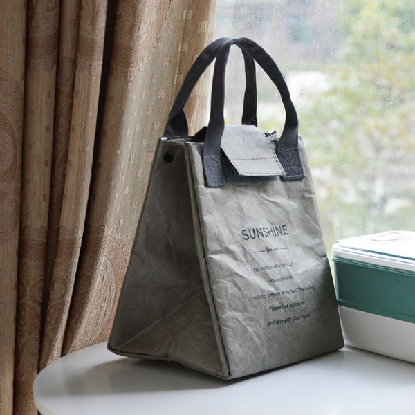 Paper Lunch Bag Waterproof Insulation Bag Lengthen and Thicken Aluminum Foil Japanese Handbag Office Worker Student