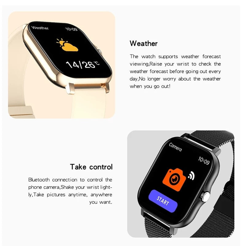 For Xiaomi Samsung Android Phone 1.69&quot; Color Screen Full Touch Custom Dial Smart watch Women Bluetooth Call 2022 Smart Watch Men