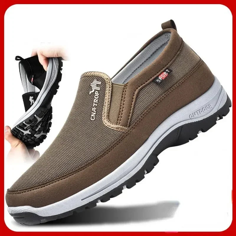 Men's Casual Loafers, Sneakers, Mesh Breathable Retro Driving Shoes, Slip-on Vulcanized Soft Soles, Non-slip Solid Color Shoes