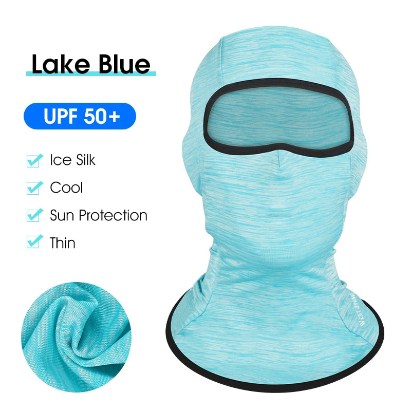 WEST BIKING Summer Breathable Cycling Cap Anti-UV Balaclava Men Full Face Mask Bicycle Motorcycle Running Cooling Sport Gear