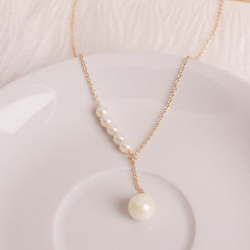 LATS Beads Women&#39;s Neck Chain Kpop Pearl Choker Necklace Gold Color Goth Chocker Jewelry Pendant Necklaces 2022 Collar for Girl