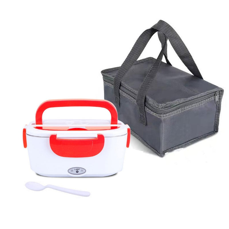 2-In-1 Electric Heating Lunch Box Car + Home 12V 220/110V Portable Stainless Steel Liner Bento Lunchbox Food Container Bento Box