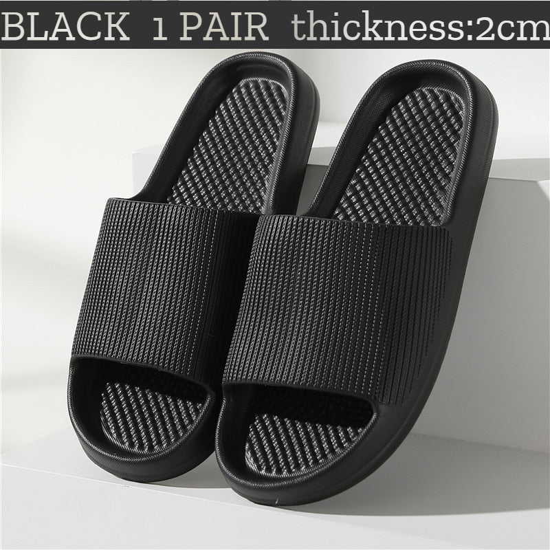 Summer Slippers Platform Shoes for Women EVA Beach Sandals Women Slides Soft-soled Indoor Men Mute Non-slip Household Flip Flops