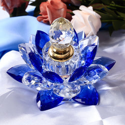 2022New Retro Crystal Lotus Perfume Bottle Empty Glass Flower Ornament Home Decor Refillable Bottle For Lady Car Decoration Gift