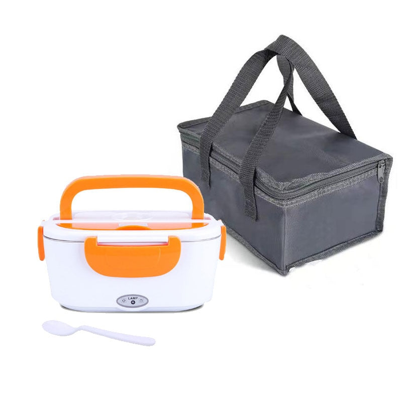 2-In-1 Electric Heating Lunch Box Car + Home 12V 220/110V Portable Stainless Steel Liner Bento Lunchbox Food Container Bento Box