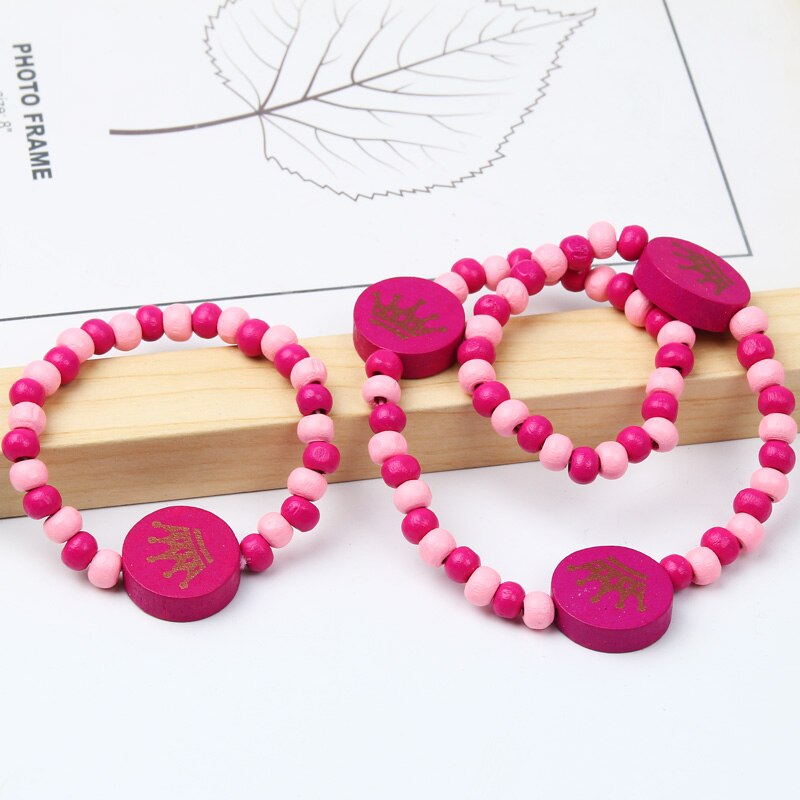 2pcs/Set Clay Beads Necklace Bracelet Jewelry Sets Cute Cartoon Pattern Charm For Children Party Jewelry Kids Birthday Gift Sets