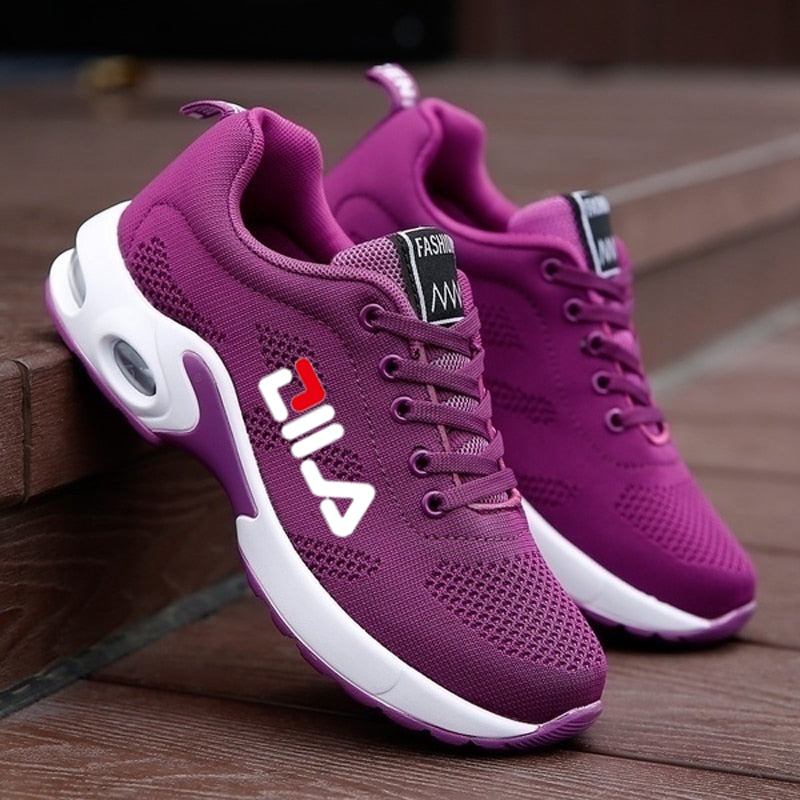 New Running Shoes Ladies Breathable Sneakers Summer Light Mesh Air Cushion Women&#39;s Sports Shoes Outdoor Lace Up Training Shoes