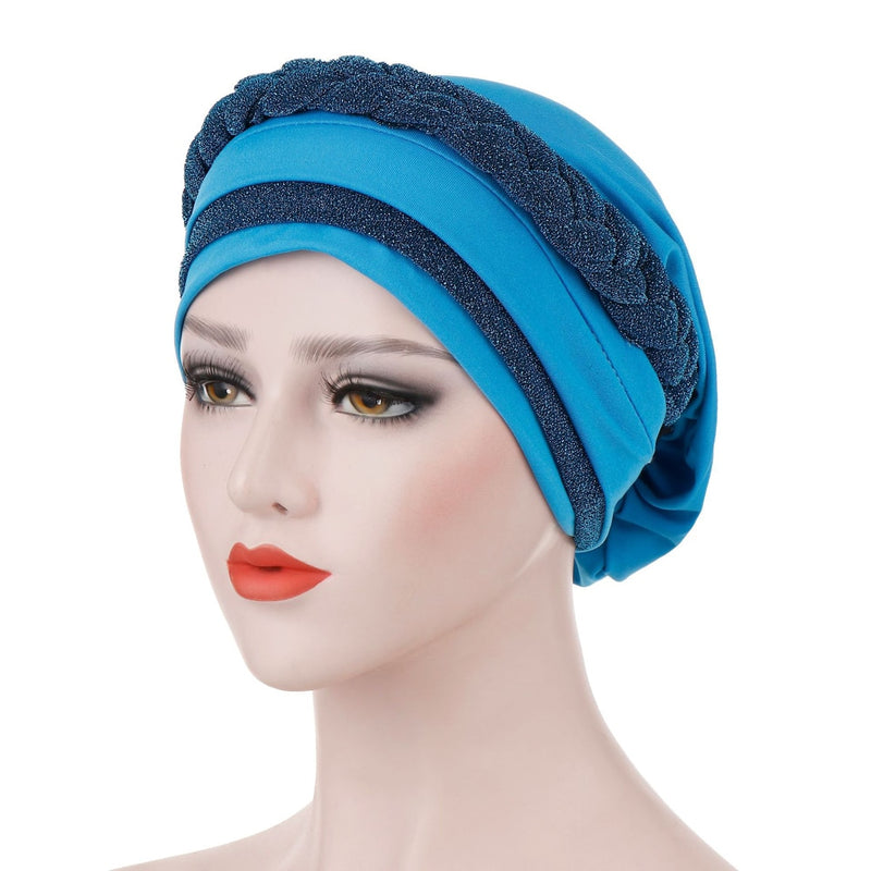 India Muslim Women Hijab Hat Cancer Chemo Cap Braid Beads Turban Headscarf Islamic Head Wrap Lady Beanie Bonnet Hair Loss Cover